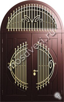 Арочная входная дверь с ковкой ВДА-74 - купить от производителя Мосдвери Арочная входная дверь с ковкой ВДА-74