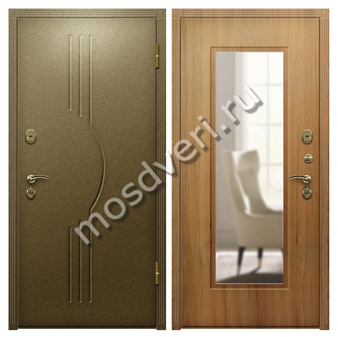 Входная дверь в квартиру с зеркалом утепленная - купить от производителя Мосдвери Входная дверь в квартиру с зеркалом утепленная