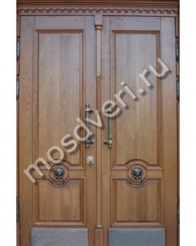 Парадные двустворчатые двери SS-65 с кнокерами - купить от производителя Мосдвери Парадные двустворчатые двери SS-65 с кнокерами